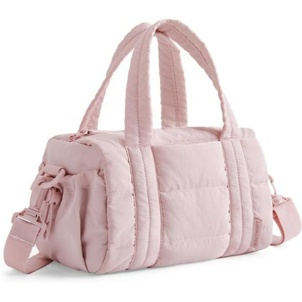 Mini quilted duffle bag for women small gym bag crossbody shoulder travel purse